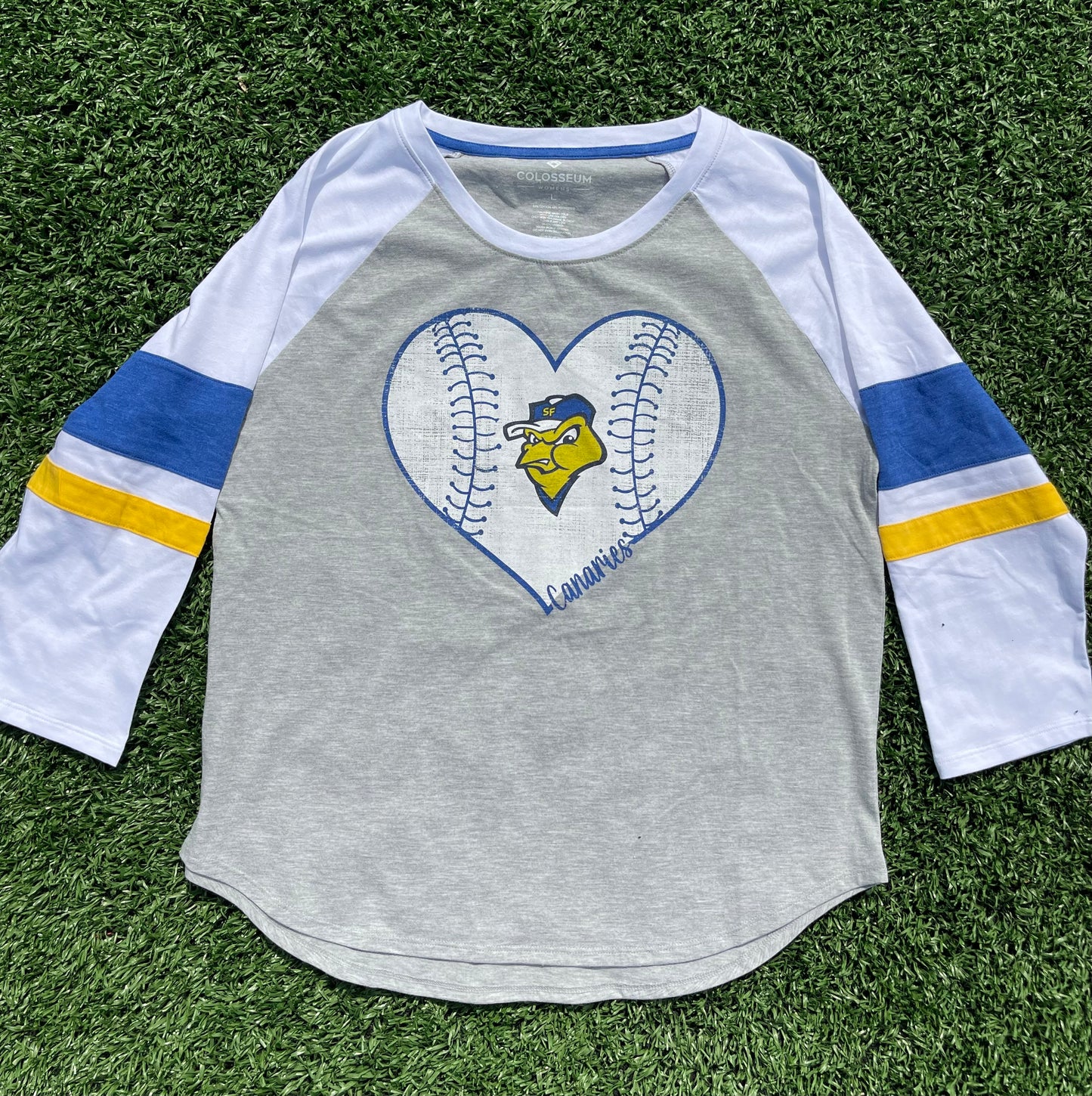 Women's Grey Baseball 3/4 Sleeve
