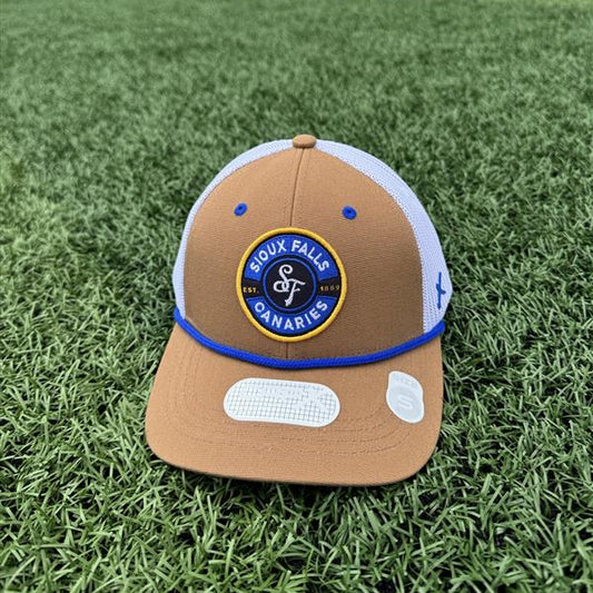 CapX Tan/White Trucker Cap Fitted